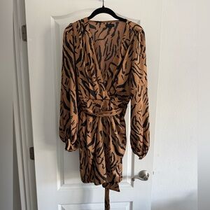 Miss Avenue Animal Printed Mini Dress SZ S